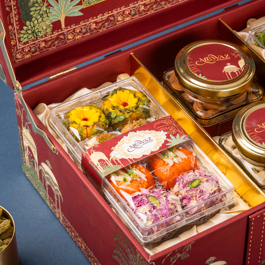 Royal Treat Box – Assorted Sweets, Dry Fruits & Pak (8 x 12)