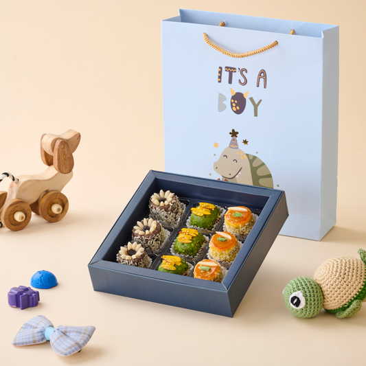 Dino Party - Baby Boy - 9pc Dryfruit Mithai Box