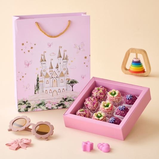 Fairy Kingdom Baby Girl - 9pc Dryfruit Mithai Box