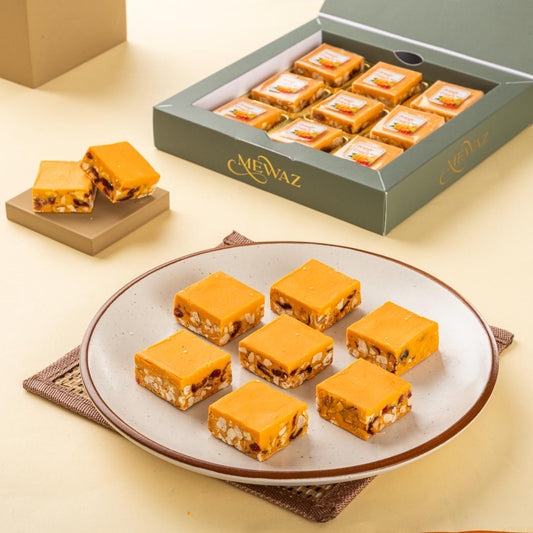 Mewaz Orange Crunch Mithai. Luxury Fusion Mithai