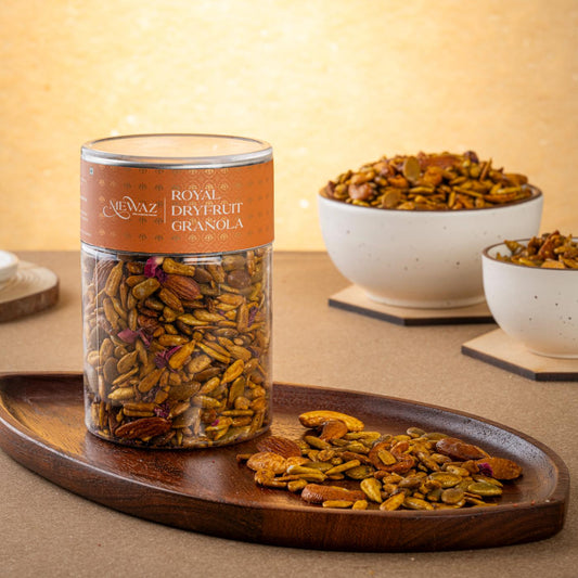 Shop Now Mewaz Saffron Dry Fruit Granola Mix. Premium Healthy Snack
