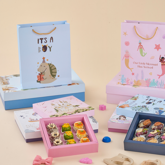 Curated baby celebration box by Mewaz