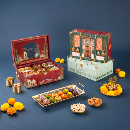 Royal Treat Box – Assorted Sweets, Dry Fruits & Pak (8 x 12)