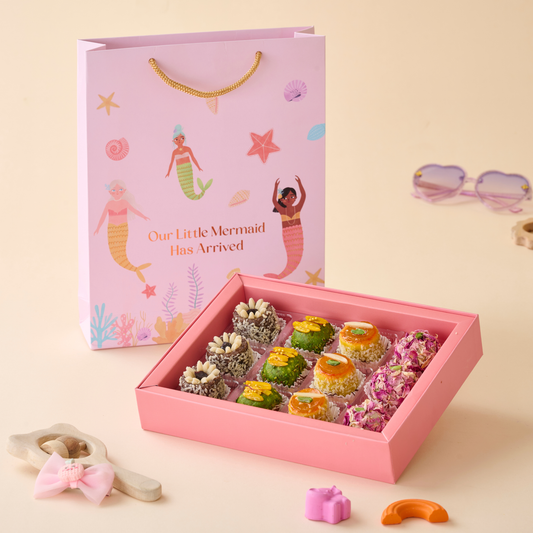 Little Mermaid - Baby Girl - 12pc Dryfruit Mithai Box