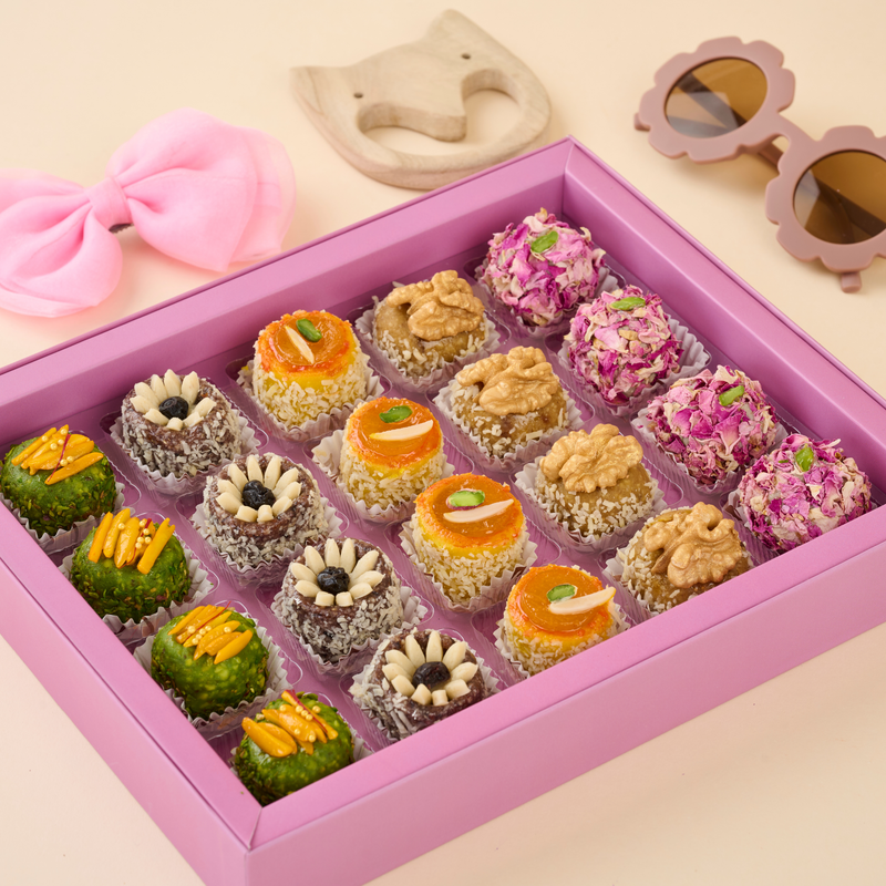 Swimming Mermaids - Baby Girl - 20pc Dryfruit Mithai Box