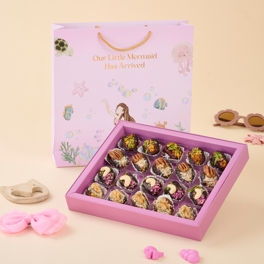 Swimming Mermaids - Baby Girl - 20pc Stuffed Dates Box