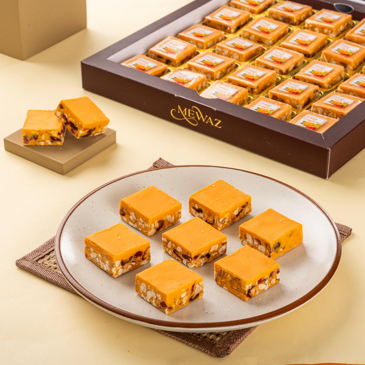 Buy Now Mewaz Orange Crunch Mithai. Luxury Fusion Mithai Mumbai