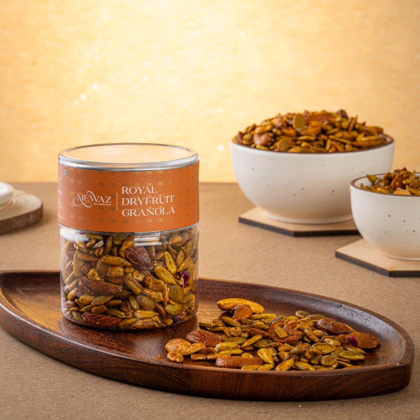 Buy Now Mewaz Saffron Dry Fruit Granola Mix. Premium Healthy Snack