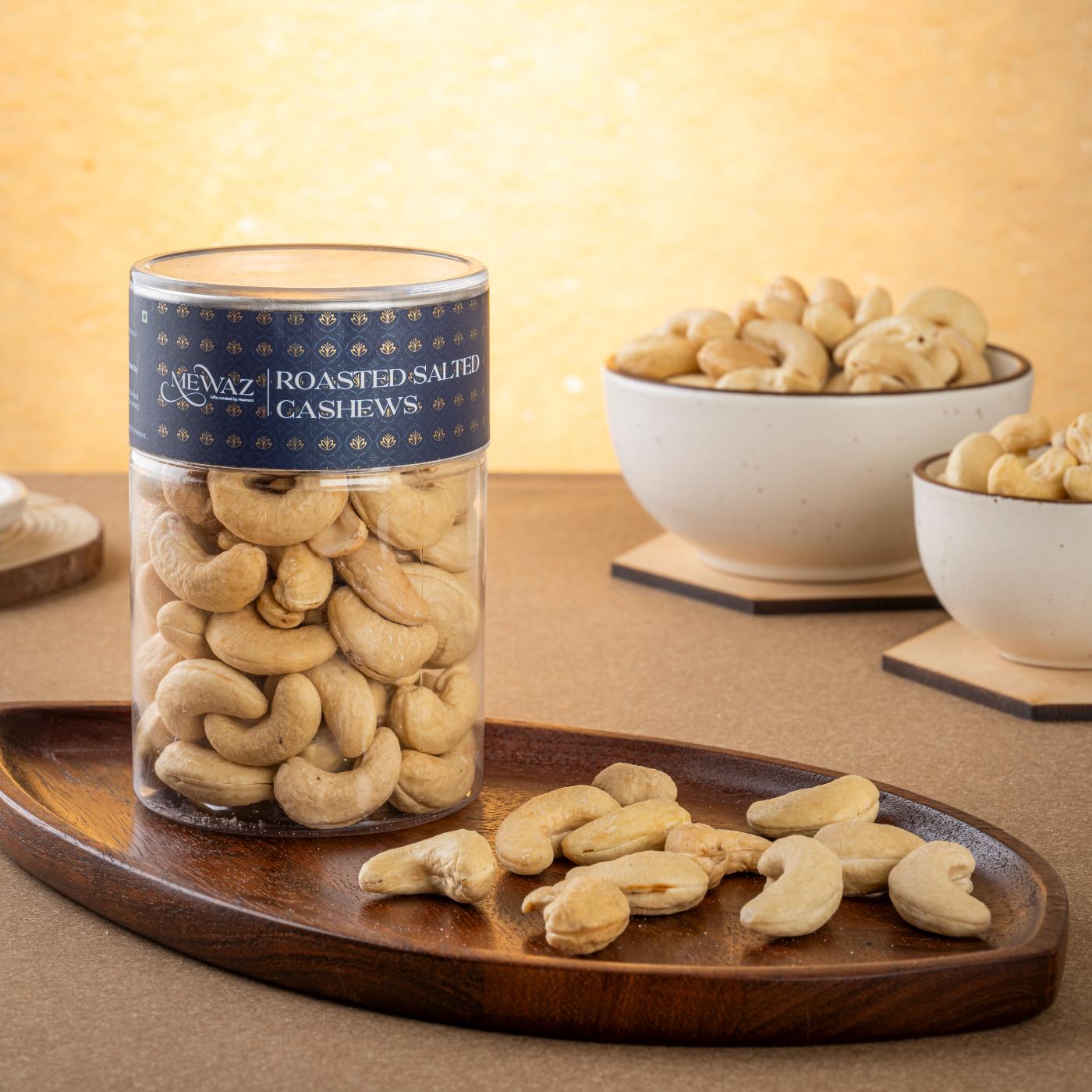 Order roasted salted cashews online at Mewaz, perfect for snacking