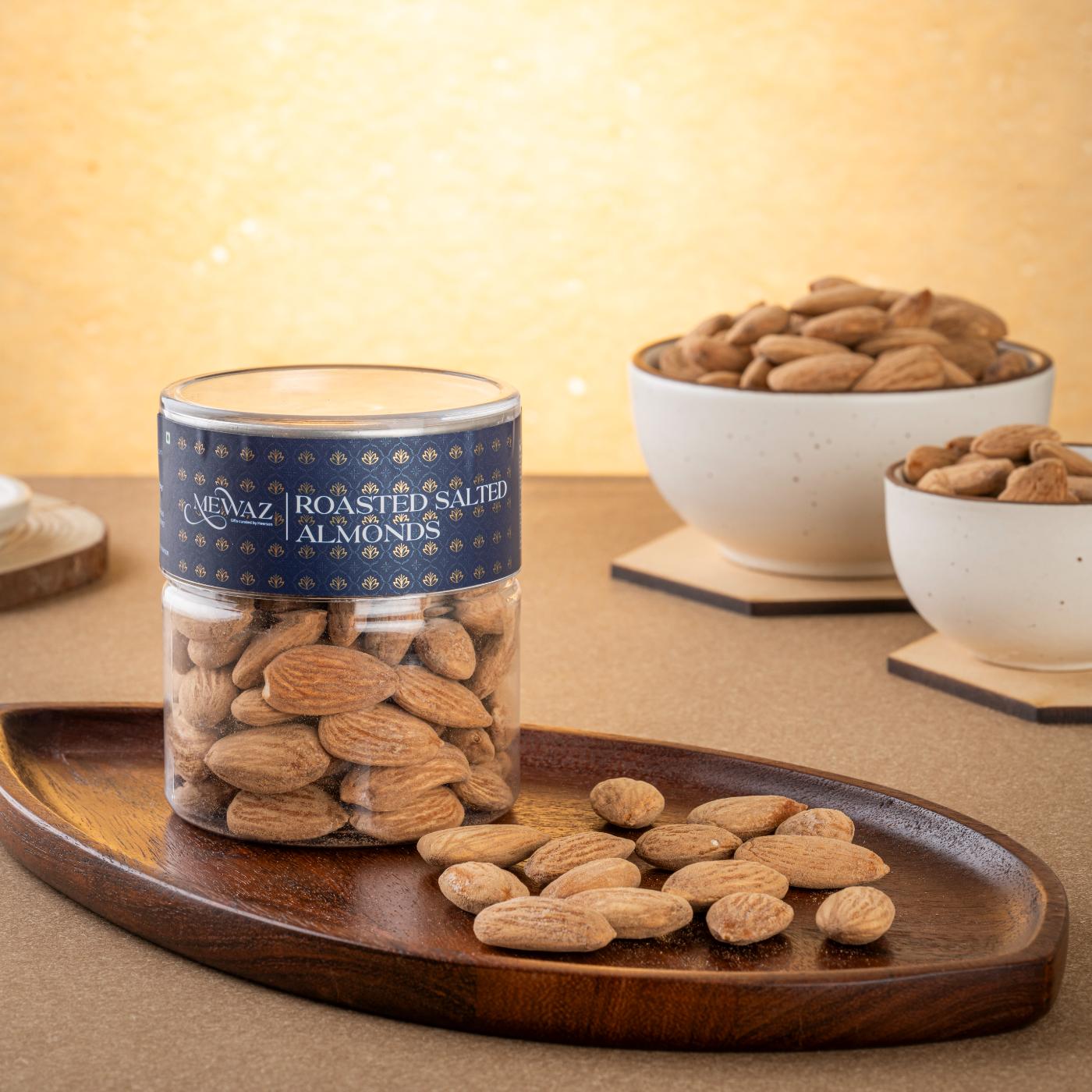 Buy roasted salted almonds online at Mewaz for the best price and quality