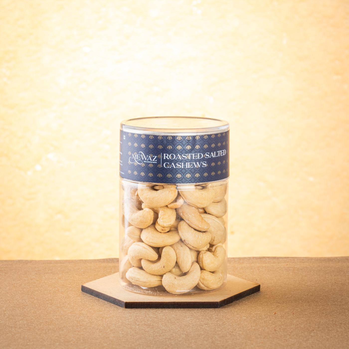 Premium roasted salted cashews available online, buy at Mewaz