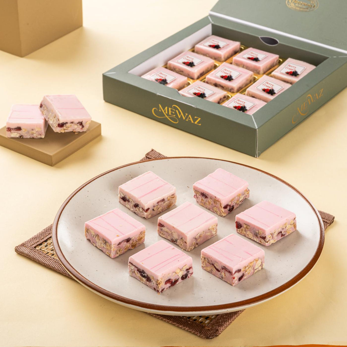 Mewaz Berry Crunch Mithai. Premium Gourmet Sweet