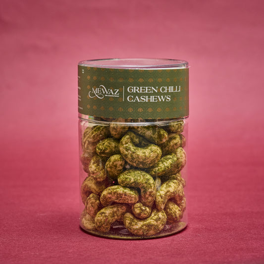 Mewaz Green Chilli Cashews. Premium Spicy Dry Fruit
