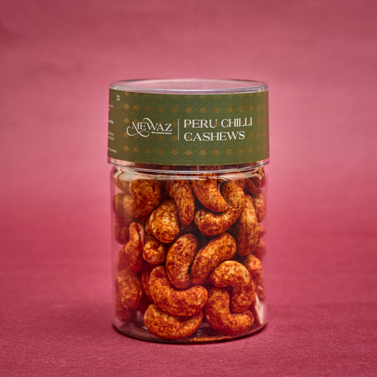 Mewaz Peru Chilli Cashews. Premium Luxury Cashew Snack