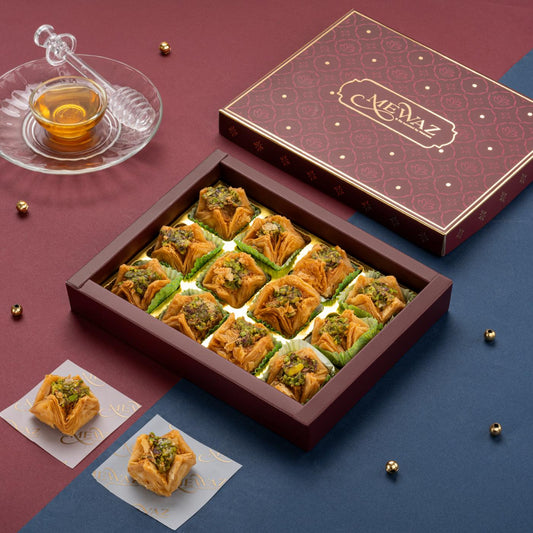 Mewaz Pyramid Baklava Mithai. Luxury Gourmet Sweet