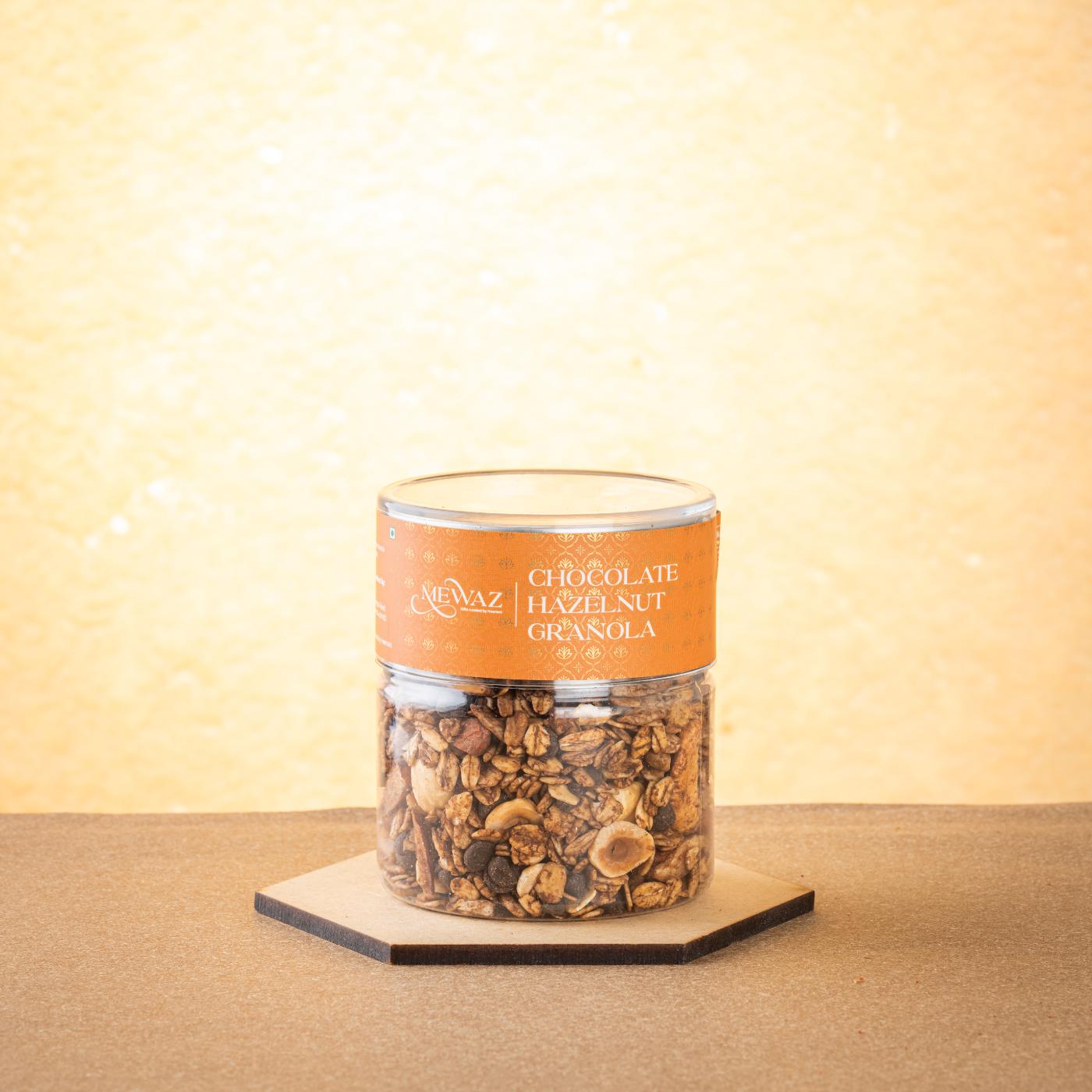 Shop Now Mewaz Chocolate Hazelnut Granola. Premium Gourmet Snack Mumbai