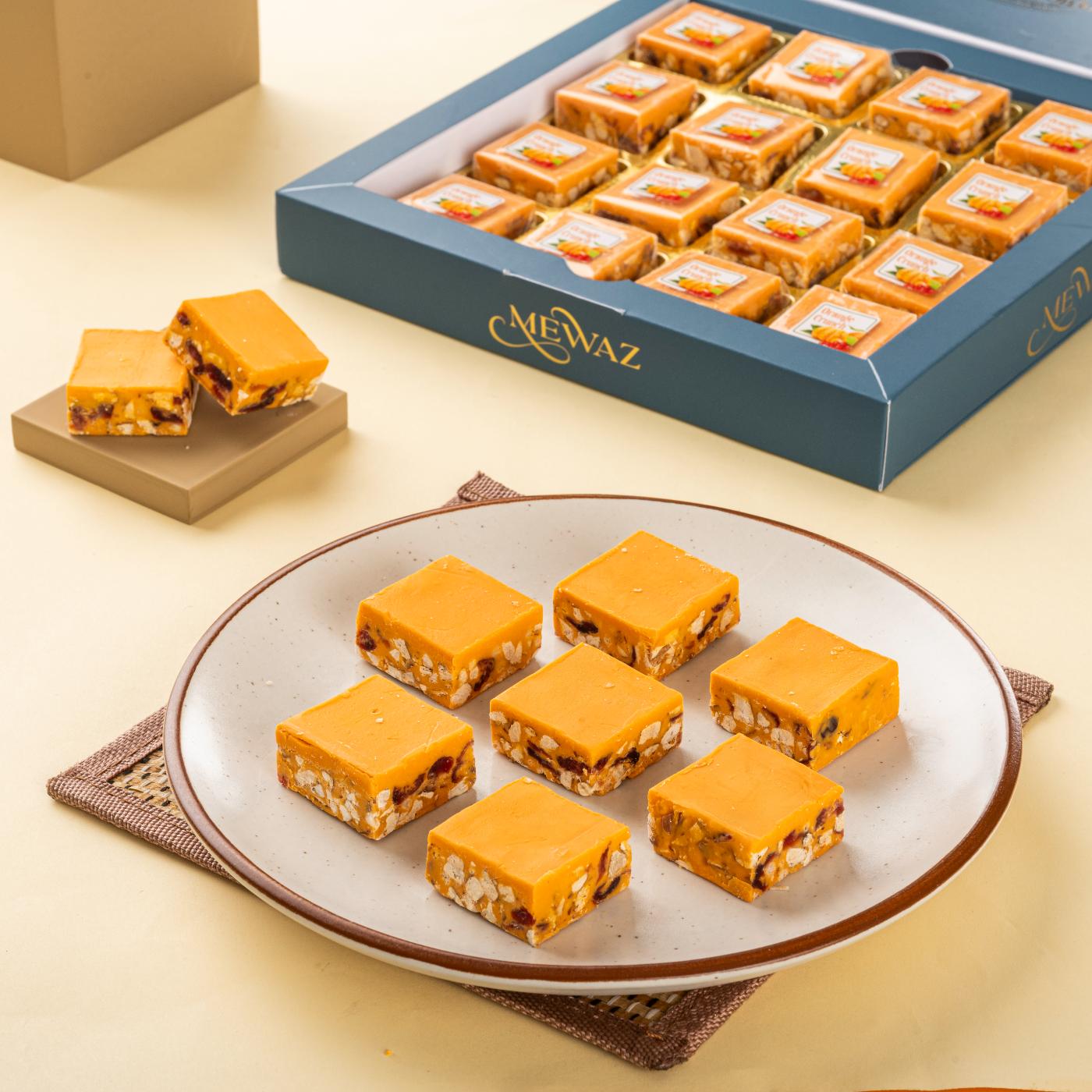 Shop Now Mewaz Orange Crunch Mithai. Luxury Fusion Mithai Mumbai